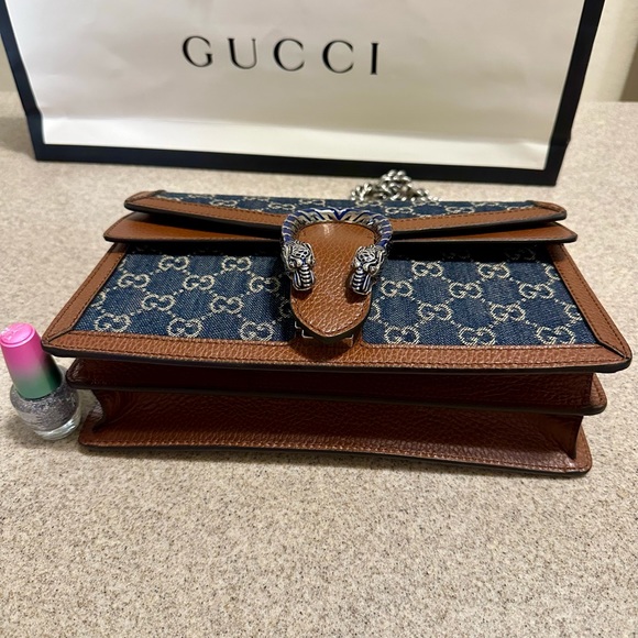 NEW!! GUCCI AUTHENTIC  BRAND NEW DIONYSUS DENIM SHOULD BAG - Picture 6 of 17